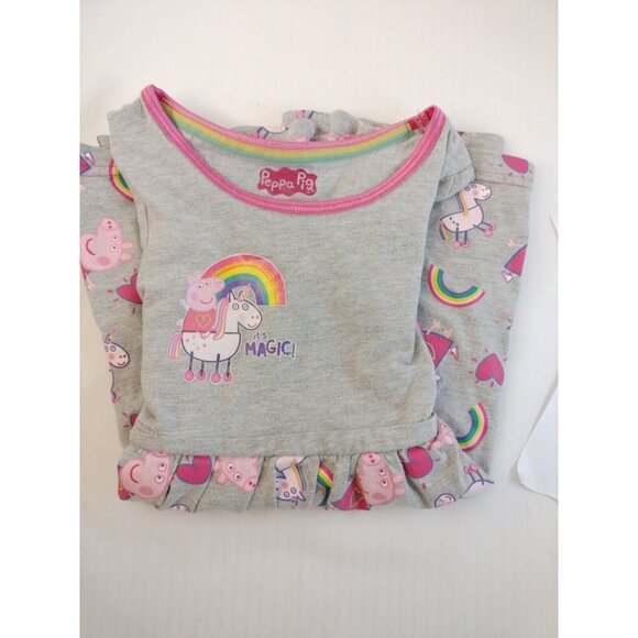 Peppa Pig It's Magic Unicorn & Rainbow Dress 2T Gray & Pink - Picture 6 of 6
